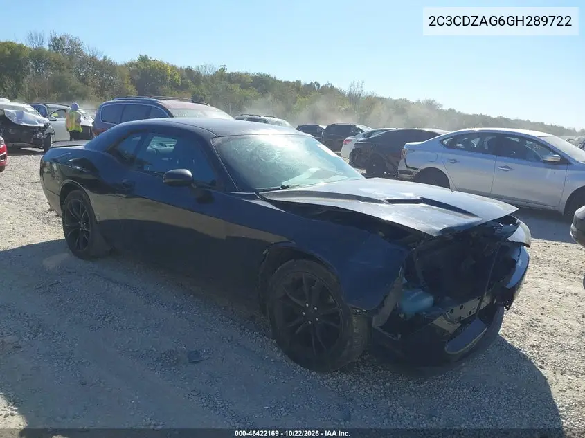 DODGE CHALLENGER 2016, VIN 2C3CDZAG6GH289722