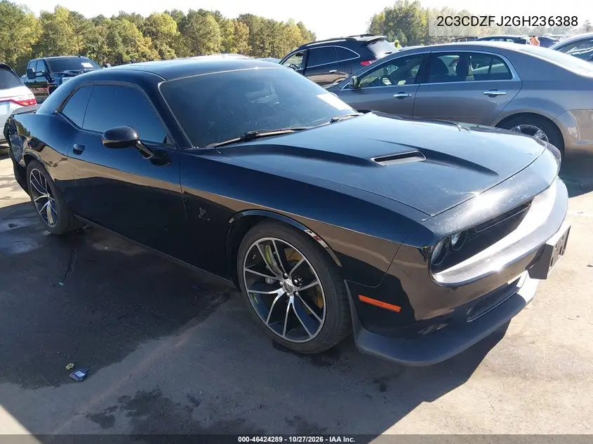 DODGE CHALLENGER 2016, VIN 2C3CDZFJ2GH236388