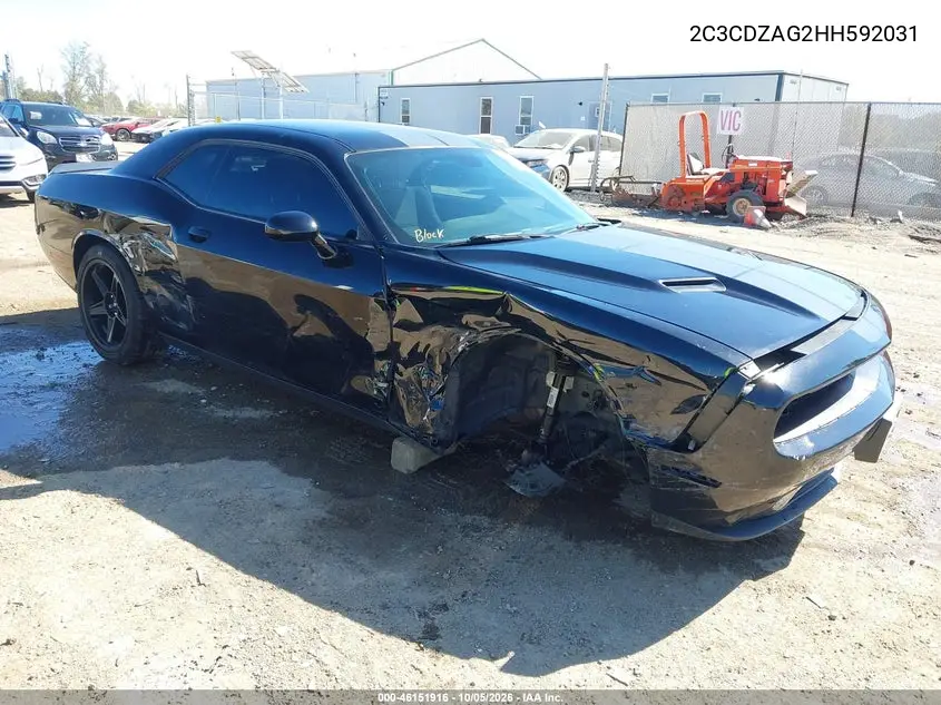 DODGE CHALLENGER 2017, VIN 2C3CDZAG2HH592031
