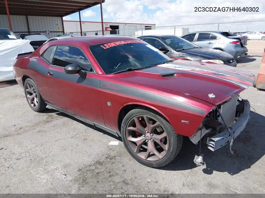 DODGE CHALLENGER 2017, VIN 2C3CDZAG7HH640302