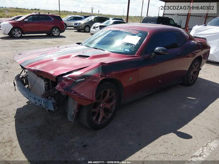 2017 DODGE CHALLENGER VIN 2C3CDZAG7HH640302 — фото 2