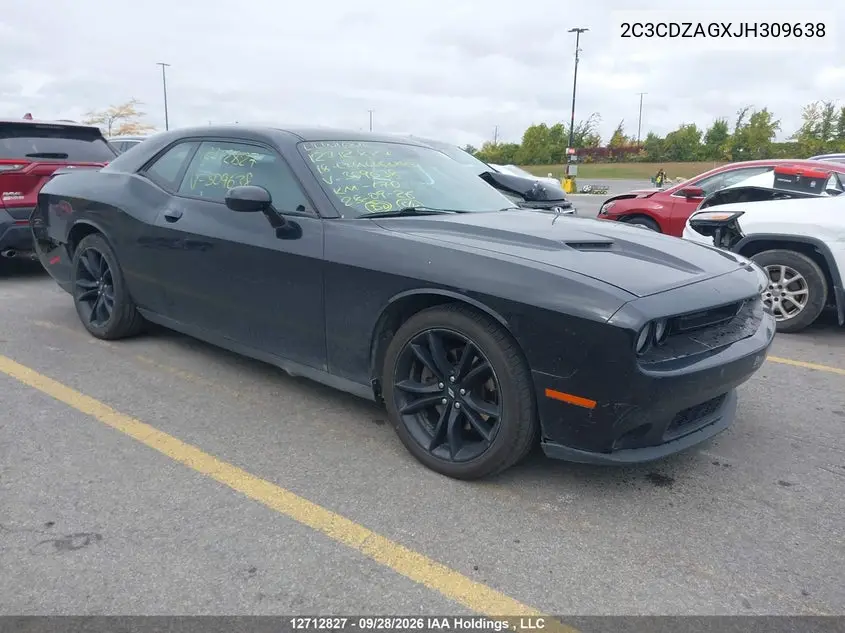 DODGE CHALLENGER 2018, VIN 2C3CDZAGXJH309638