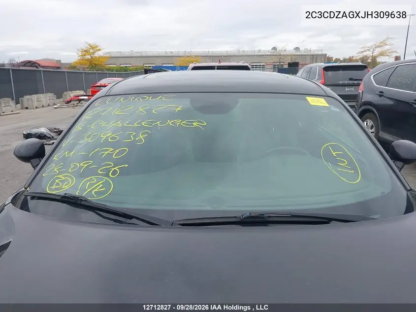 2018 DODGE CHALLENGER VIN 2C3CDZAGXJH309638 — фото 18
