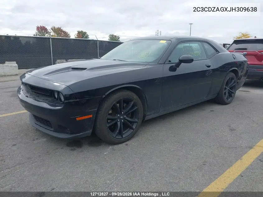 2018 DODGE CHALLENGER VIN 2C3CDZAGXJH309638 — фото 2