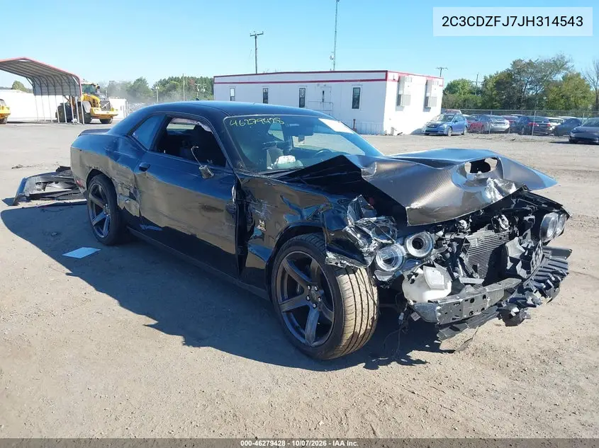 DODGE CHALLENGER 2018, VIN 2C3CDZFJ7JH314543