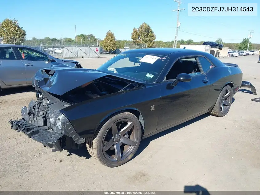 2018 DODGE CHALLENGER VIN 2C3CDZFJ7JH314543 — фото 2