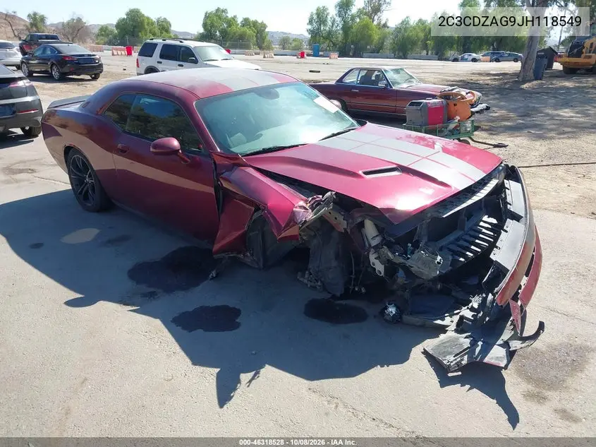 DODGE CHALLENGER 2018, VIN 2C3CDZAG9JH118549