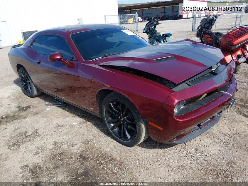 DODGE CHALLENGER 2018, VIN 2C3CDZAG8JH303112