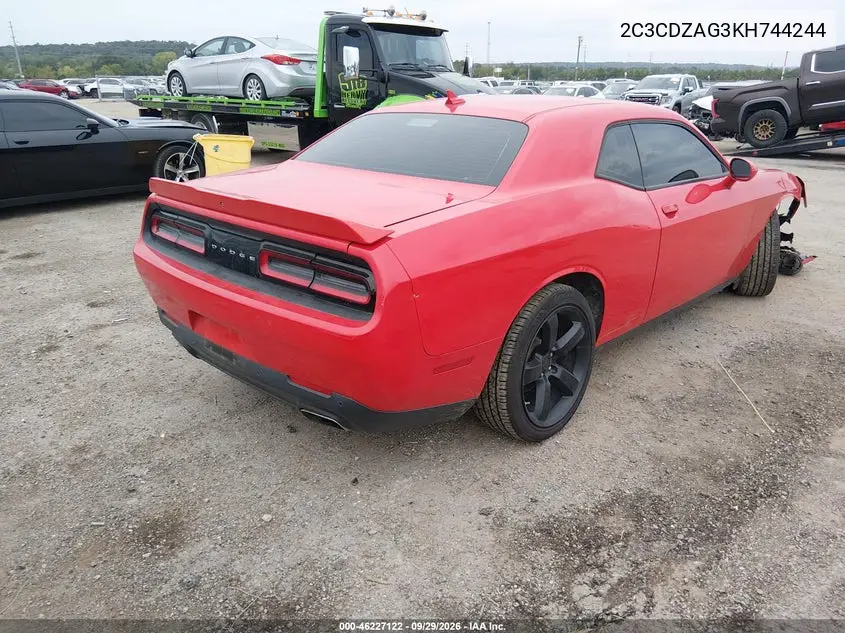 2019 DODGE CHALLENGER VIN 2C3CDZAG3KH744244 — фото 4