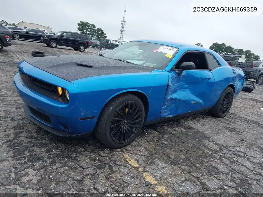 2019 DODGE CHALLENGER VIN 2C3CDZAG6KH669359 — фото 2