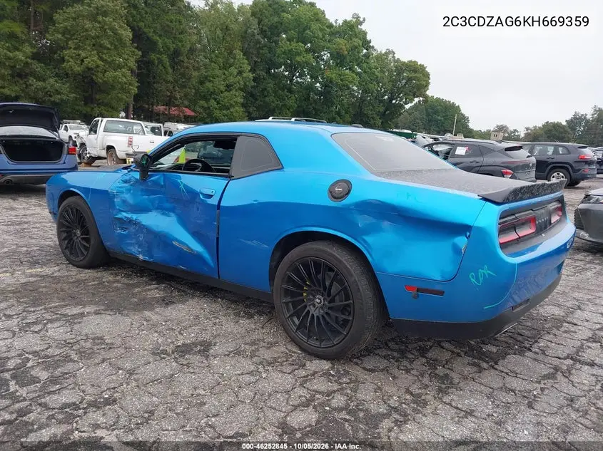 2019 DODGE CHALLENGER VIN 2C3CDZAG6KH669359 — фото 3