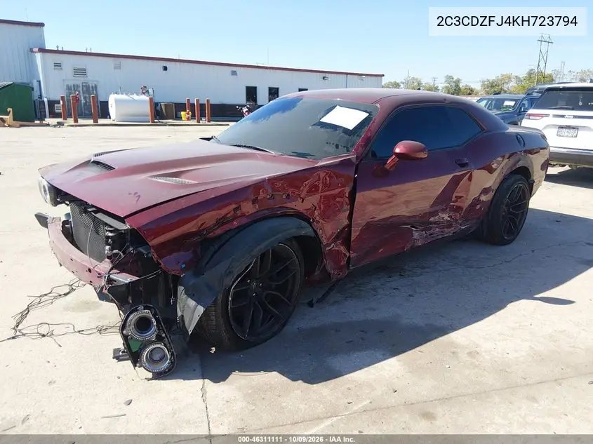 2019 DODGE CHALLENGER VIN 2C3CDZFJ4KH723794 — фото 2