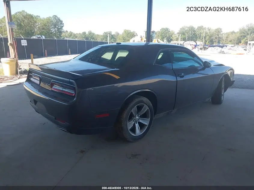 2019 DODGE CHALLENGER VIN 2C3CDZAG2KH687616 — фото 4