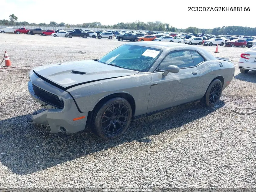2019 DODGE CHALLENGER VIN 2C3CDZAG2KH688166 — фото 2