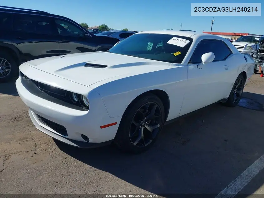 2020 DODGE CHALLENGER VIN 2C3CDZAG3LH240214 — фото 2