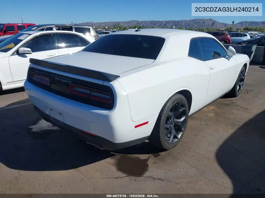 2020 DODGE CHALLENGER VIN 2C3CDZAG3LH240214 — фото 4