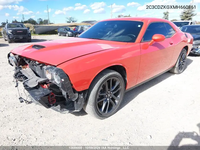 2021 DODGE CHALLENGER VIN 2C3CDZKGXMH660861 — фото 2