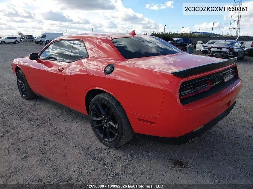 2021 DODGE CHALLENGER VIN 2C3CDZKGXMH660861 — фото 3