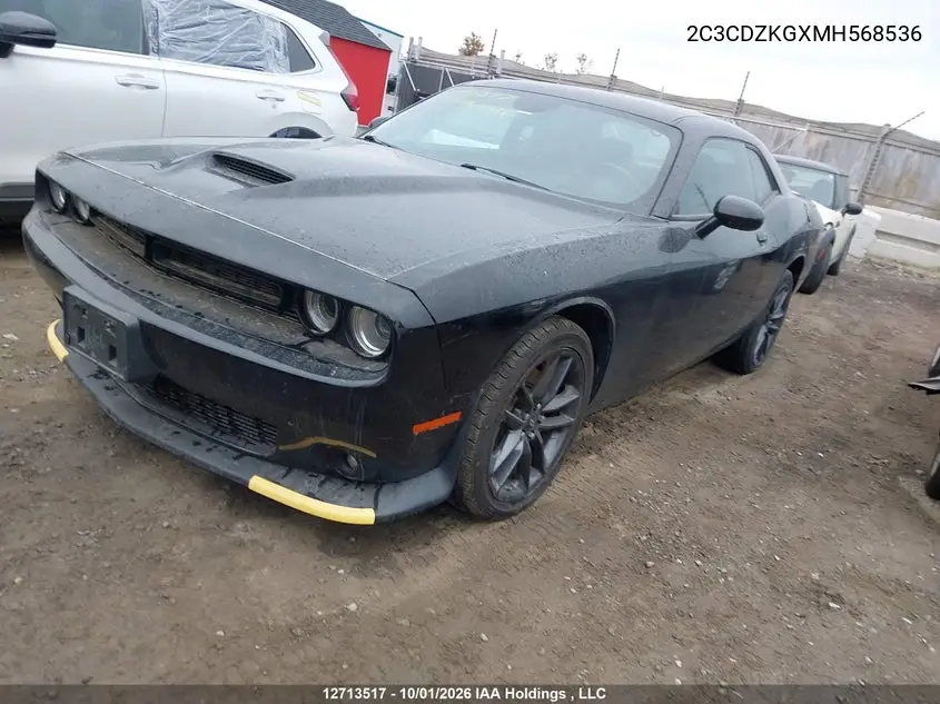 2021 DODGE CHALLENGER VIN 2C3CDZKGXMH568536 — фото 2