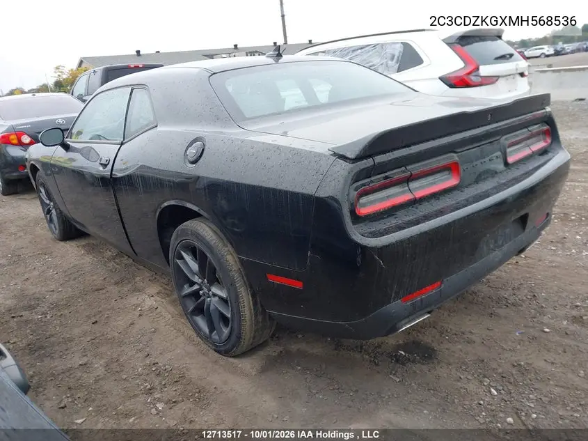 2021 DODGE CHALLENGER VIN 2C3CDZKGXMH568536 — фото 3