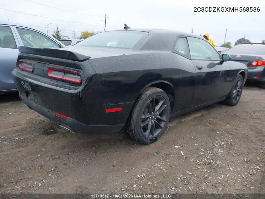 2021 DODGE CHALLENGER VIN 2C3CDZKGXMH568536 — фото 4