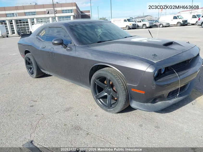 DODGE CHALLENGER 2021, VIN 2C3CDZKG2MH663608