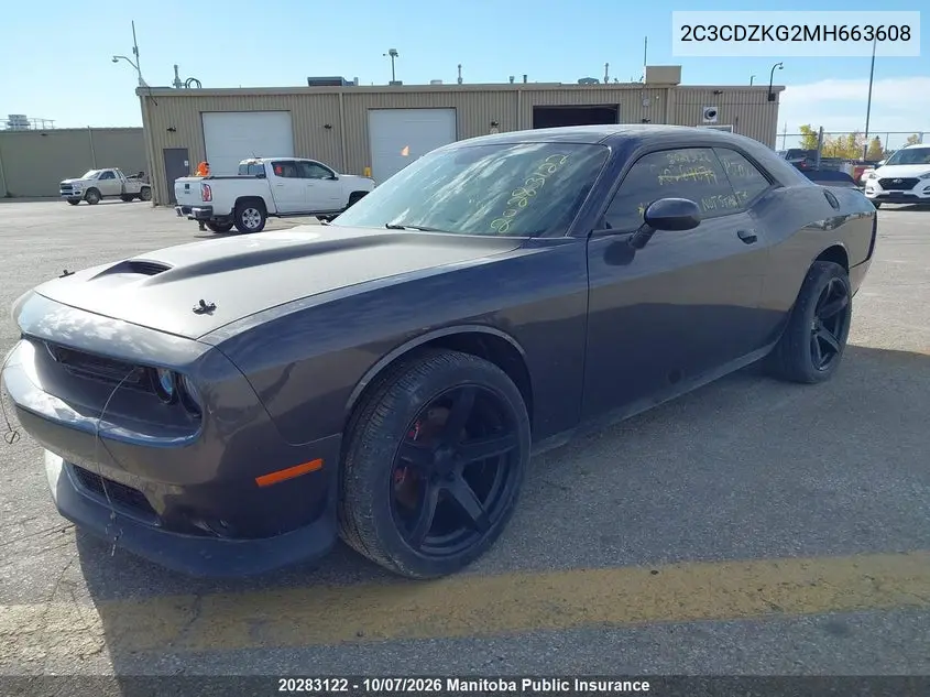 2021 DODGE CHALLENGER VIN 2C3CDZKG2MH663608 — фото 2