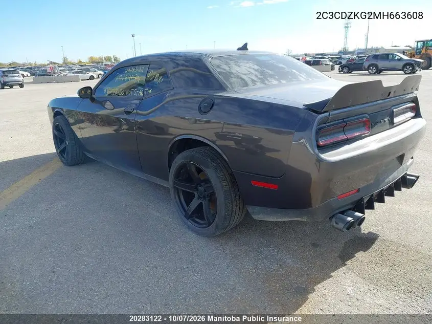 2021 DODGE CHALLENGER VIN 2C3CDZKG2MH663608 — фото 3