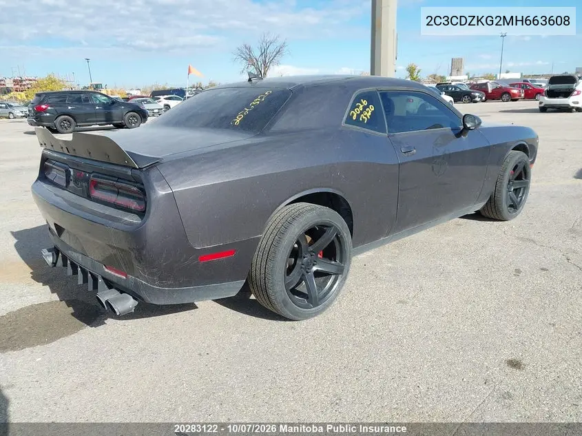 2021 DODGE CHALLENGER VIN 2C3CDZKG2MH663608 — фото 4