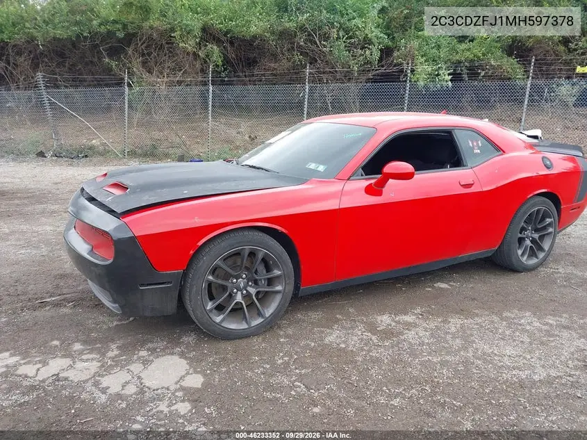 2021 DODGE CHALLENGER VIN 2C3CDZFJ1MH597378 — фото 2