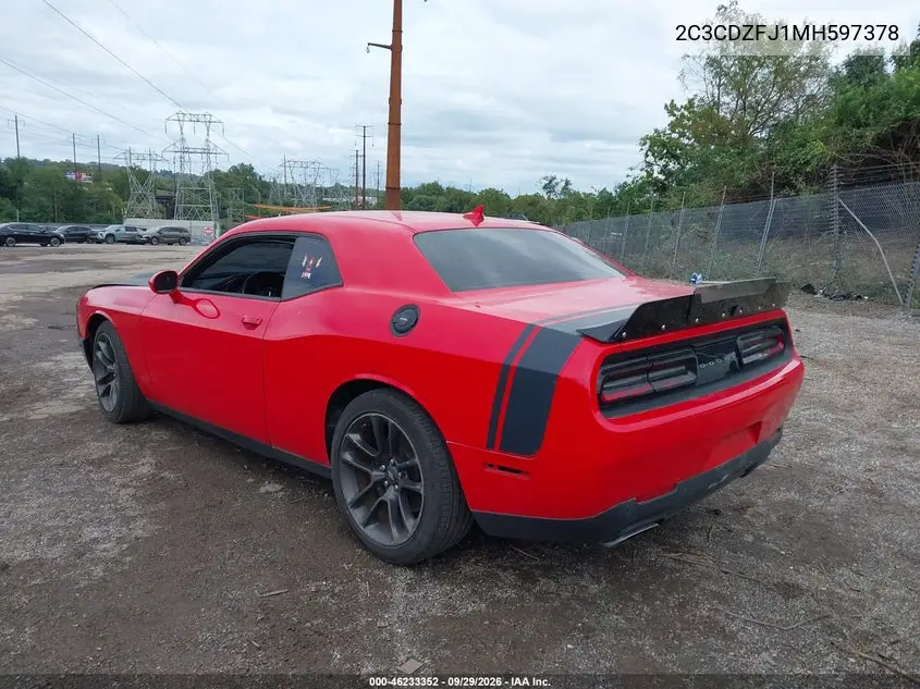 2021 DODGE CHALLENGER VIN 2C3CDZFJ1MH597378 — фото 3