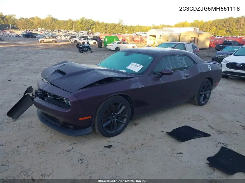 2021 DODGE CHALLENGER VIN 2C3CDZJG6MH661118 — фото 2