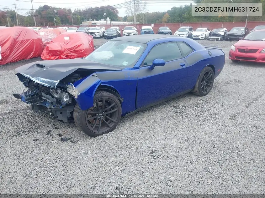 2021 DODGE CHALLENGER VIN 2C3CDZFJ1MH631724 — фото 2