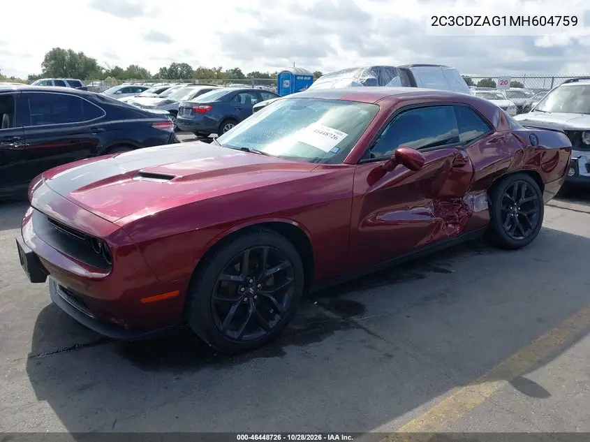 2021 DODGE CHALLENGER VIN 2C3CDZAG1MH604759 — фото 2
