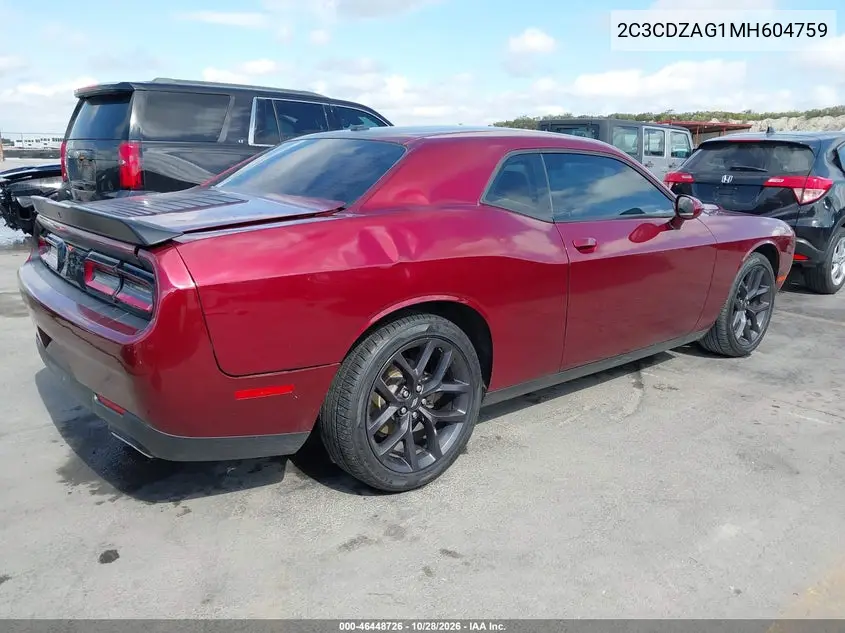 2021 DODGE CHALLENGER VIN 2C3CDZAG1MH604759 — фото 4