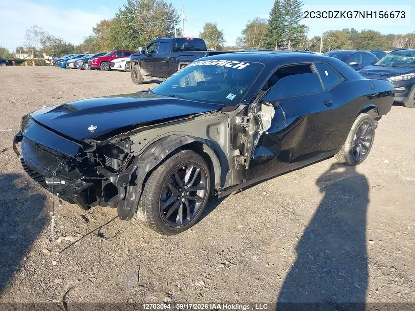 2022 DODGE CHALLENGER VIN 2C3CDZKG7NH156673 — фото 2