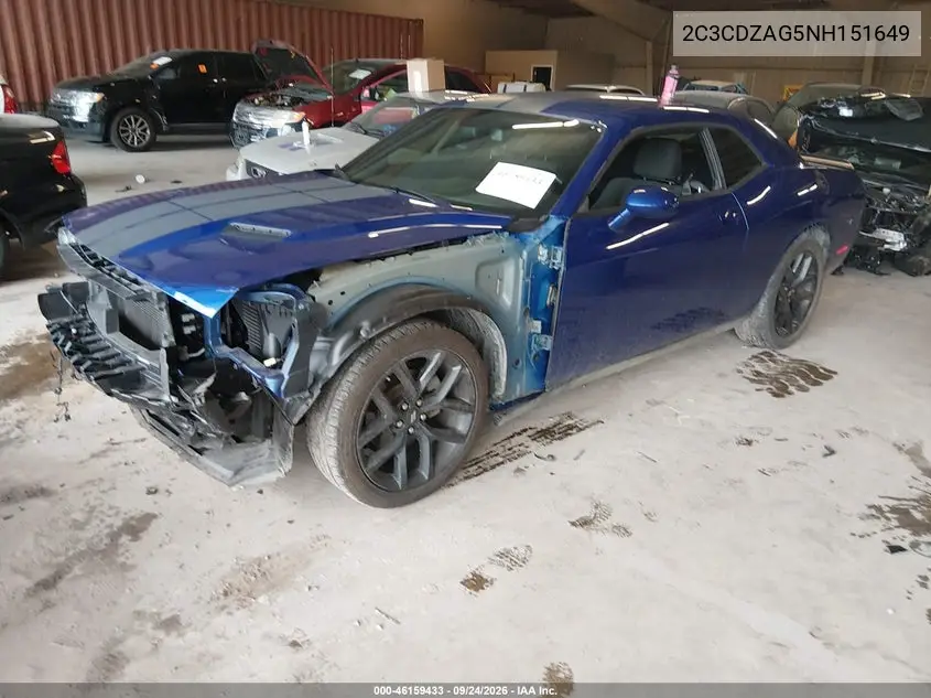 2022 DODGE CHALLENGER VIN 2C3CDZAG5NH151649 — фото 2