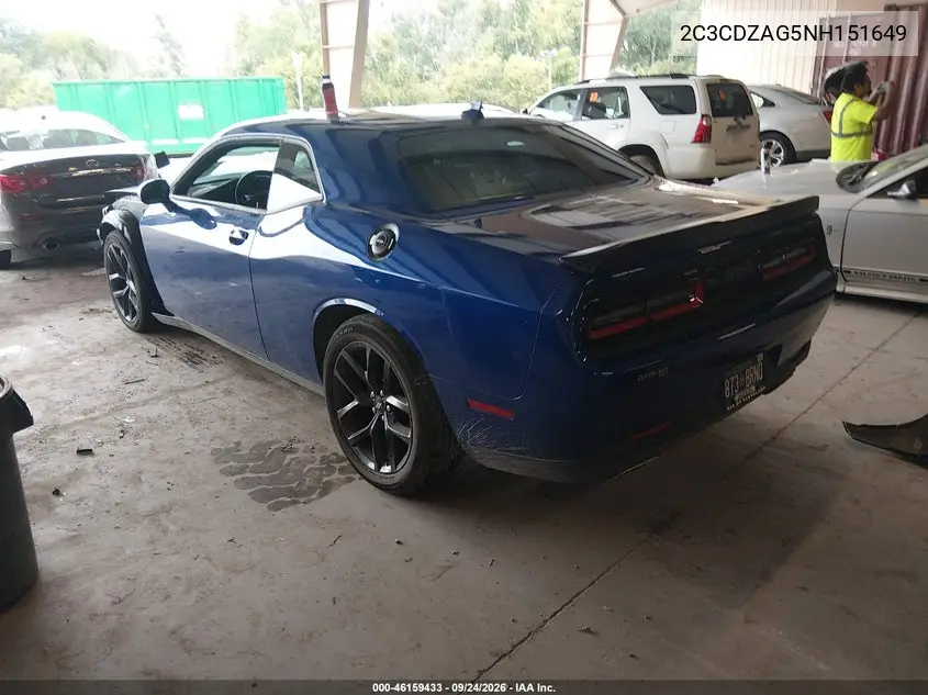2022 DODGE CHALLENGER VIN 2C3CDZAG5NH151649 — фото 3