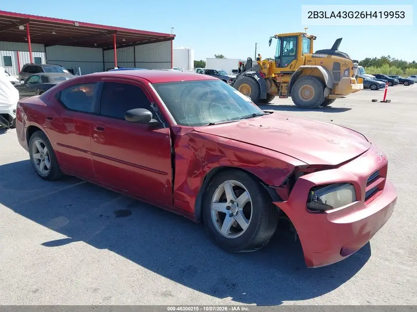 DODGE CHARGER 2006, VIN 2B3LA43G26H419953