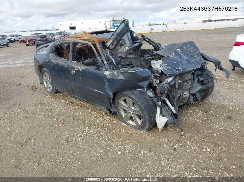 DODGE CHARGER 2007, VIN 2B3KA43G37H670218