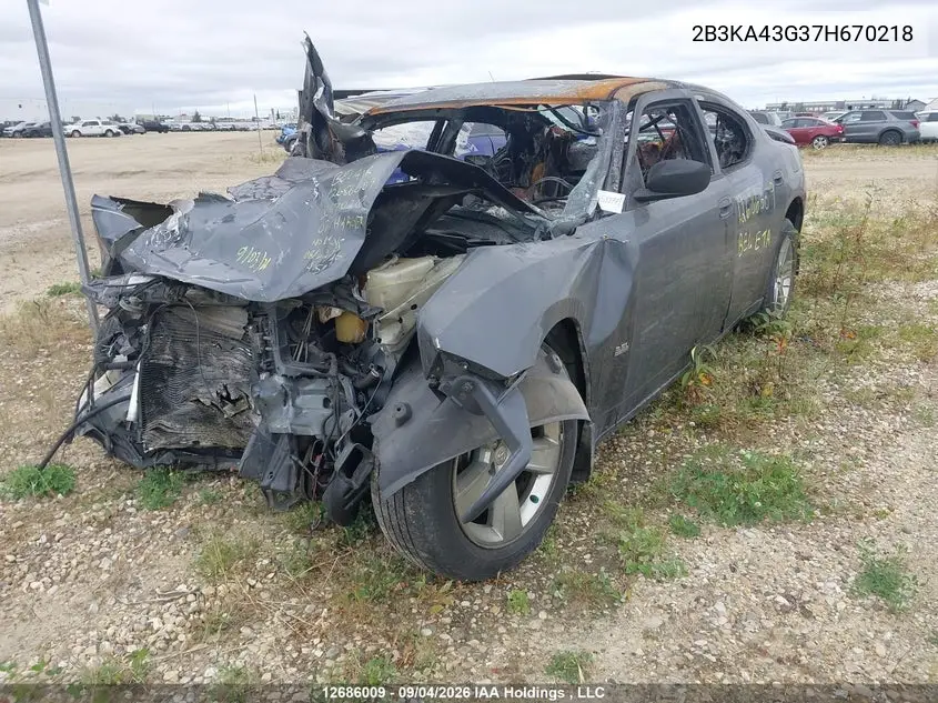 2007 DODGE CHARGER VIN 2B3KA43G37H670218 — фото 2