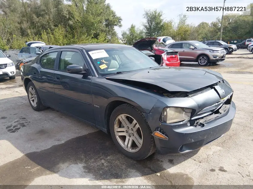 DODGE CHARGER 2007, VIN 2B3KA53H57H887221