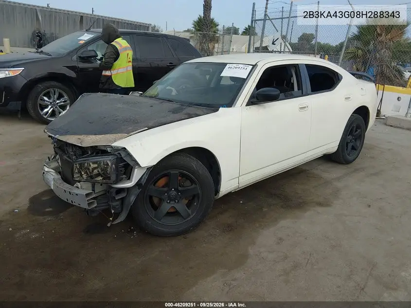 2008 DODGE CHARGER VIN 2B3KA43G08H288343 — фото 2