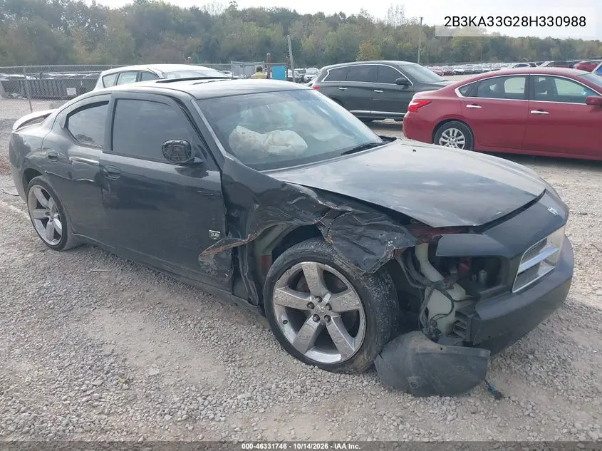 DODGE CHARGER 2008, VIN 2B3KA33G28H330988
