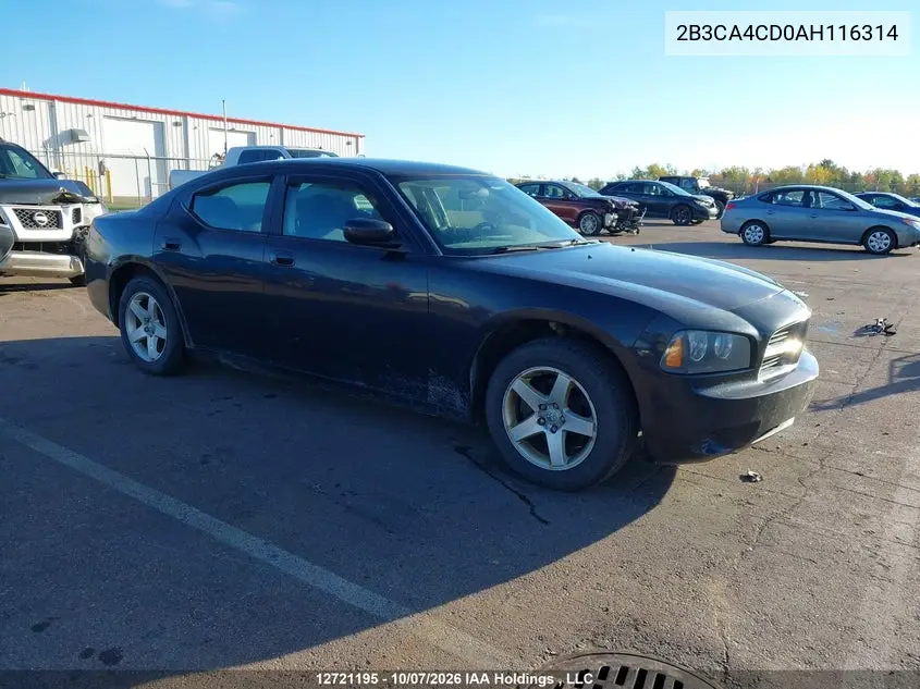 DODGE CHARGER 2010, VIN 2B3CA4CD0AH116314