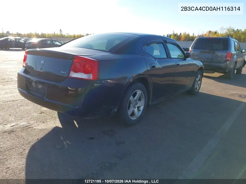 2010 DODGE CHARGER VIN 2B3CA4CD0AH116314 — фото 4