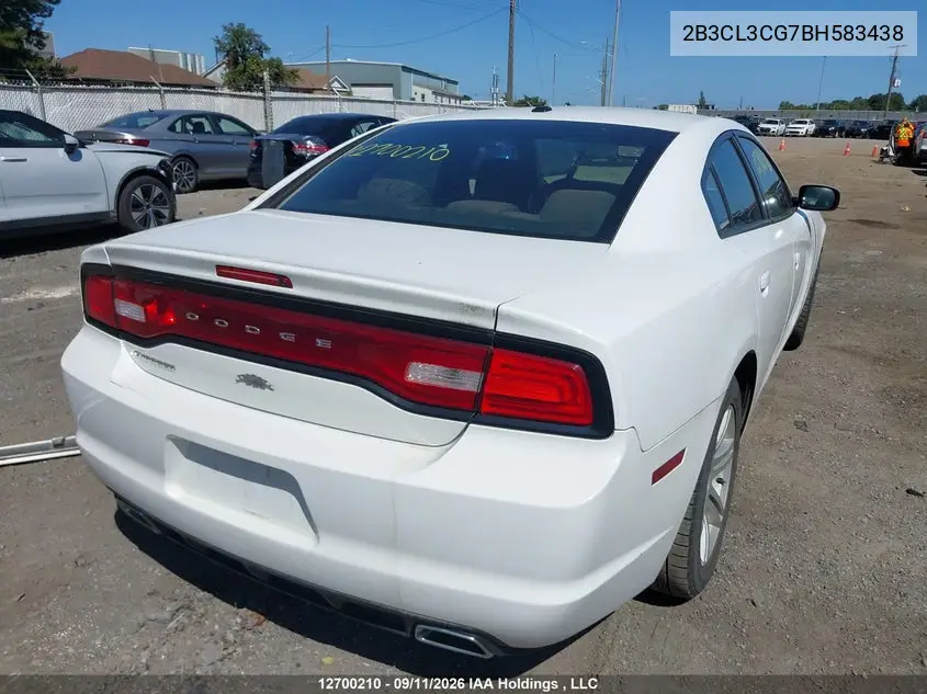 2011 DODGE CHARGER VIN 2B3CL3CG7BH583438 — фото 4