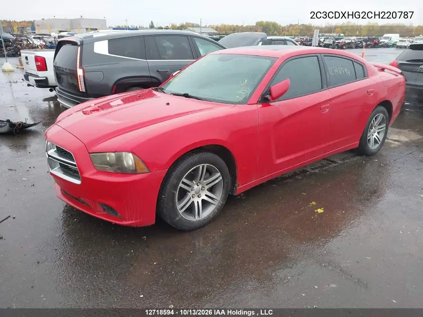 DODGE CHARGER 2012, VIN 2C3CDXHG2CH220787