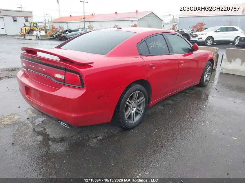 2012 DODGE CHARGER VIN 2C3CDXHG2CH220787 — фото 3