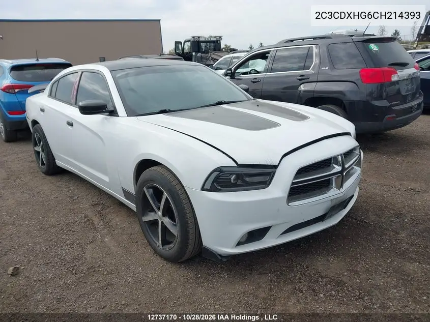 DODGE CHARGER 2012, VIN 2C3CDXHG6CH214393